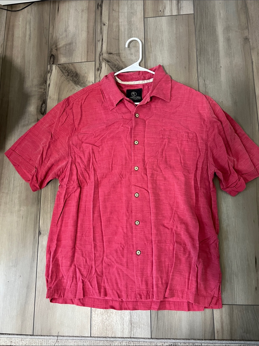 Jamaica Jaxx Island Outfitter 100% Silk Men’s Large Hawaiian Resort Button-up